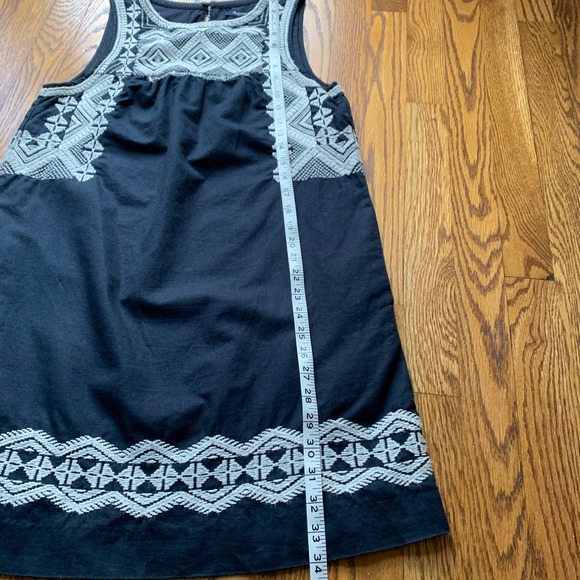 Madewell Embroidered Stitchtake Linen Sleeveless Keyhole Mini Dress Navy Blue S - Picture 9 of 12